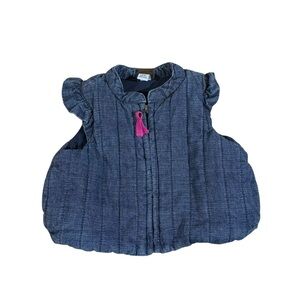 Tea Collection Chambray Vest Denim Blue Size 6-9 Months